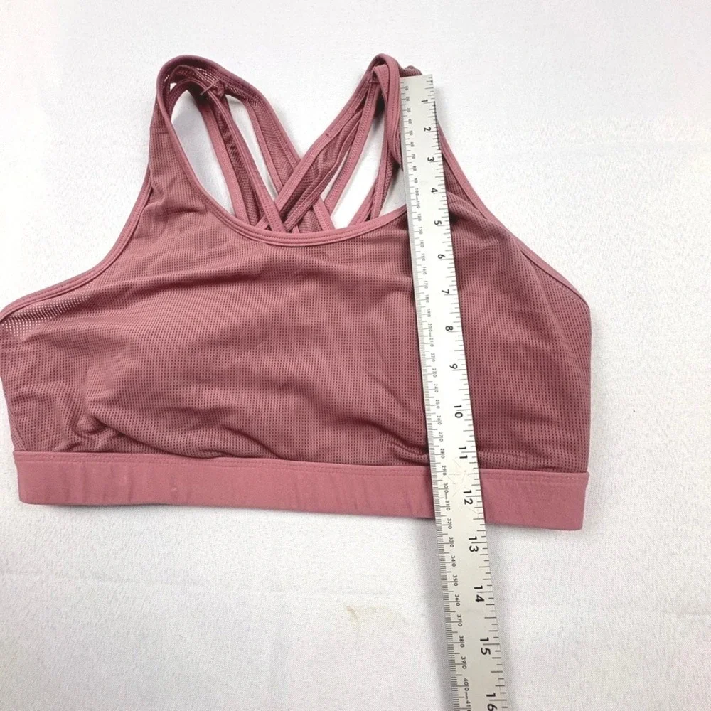 Fabletics Sports Bra Medium Mauve‎ Criss Cross Back Activewear Workout Gym Yoga